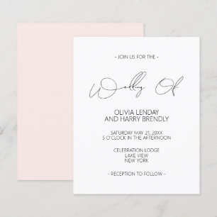 Lámina Invitación a la boda blanca rosada de Rubor