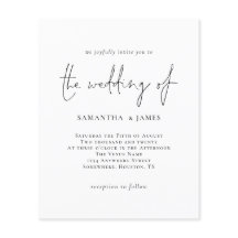 Invitación a la boda blanca simple con presupuesto