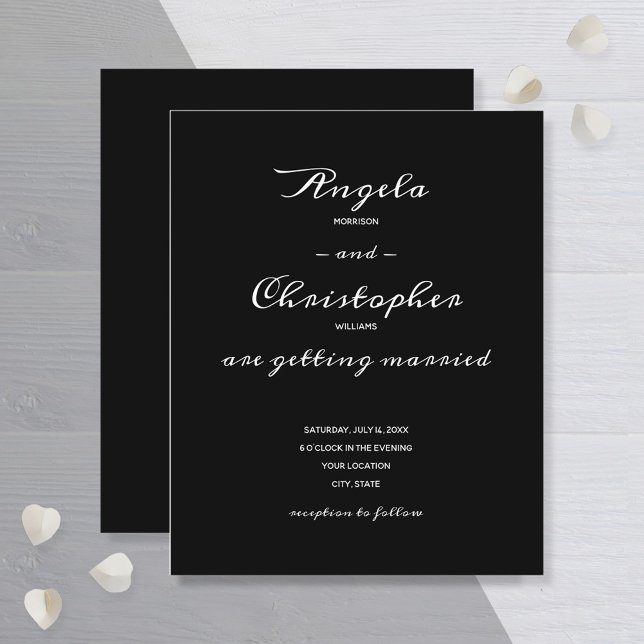 Lámina Invitación a la boda blanca simple con presupuesto (Subido por el creador)