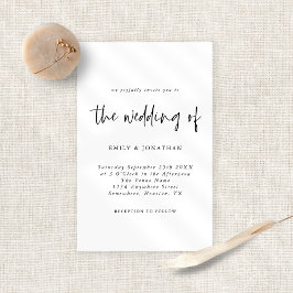 Lámina Invitación a la boda blanca simple con presupuesto