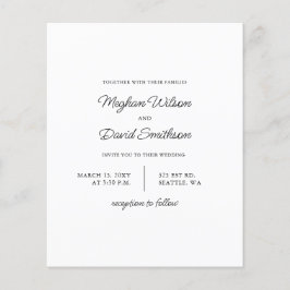 Lámina Invitación a la boda blanca simple y moderna de pr