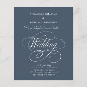 Lámina Invitación a la boda blanca y azul de la Marina Pr