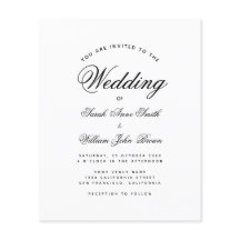 Invitación a la boda blanca y negra con presupuest