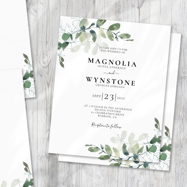 Lámina Invitación a la boda botánica de eucalipto (Subido por el creador)