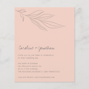 Lámina Invitación a la boda botánica del Boho rosa suave