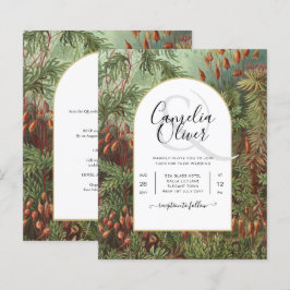 Lámina Invitación a la Boda Botánica Verde de Terracota V