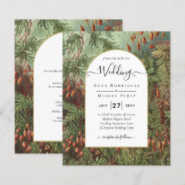 Lámina Invitación a la Boda Botánica Verde de Terracota V