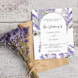 Lámina Invitación a la boda con arco floral de lavanda pr