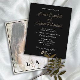 Lámina Invitación a la boda con clase blanca y negra de p