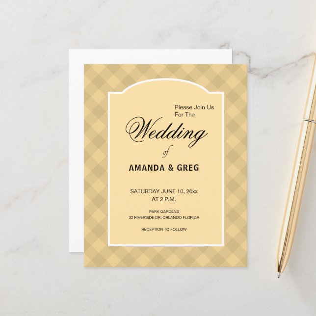 Lámina Invitación a la boda con el estilo de manteles del (Anverso/Reverso In Situ)