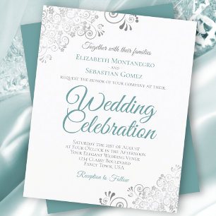 Lámina Invitación a la boda con el presupuesto Verde azul