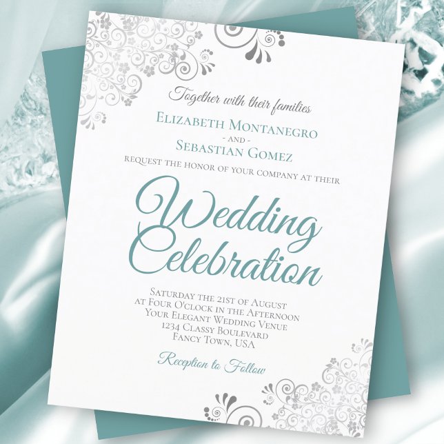 Lámina Invitación a la boda con el presupuesto Verde azul (Subido por el creador)
