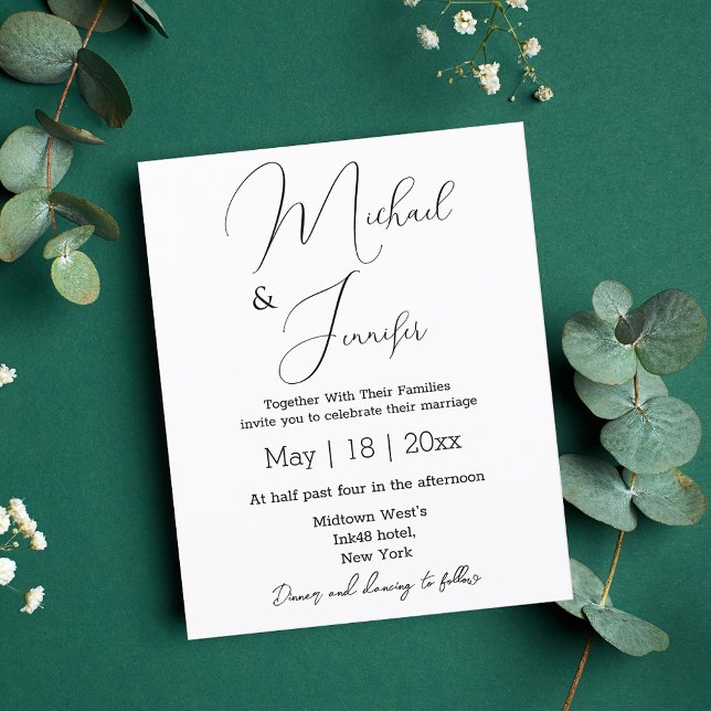 Lámina Invitación a la boda con escritura a mano de moda  (Subido por el creador)