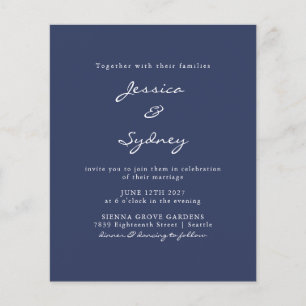 Lámina Invitación a la boda con guión azul de la marina m