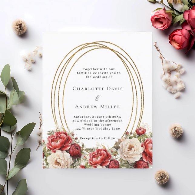 Lámina Invitación a la boda con marco dorado de florines  (Subido por el creador)