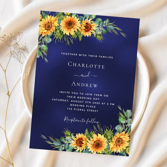 Lámina Invitación a la boda con presupuesto azul marino S (Subido por el creador)