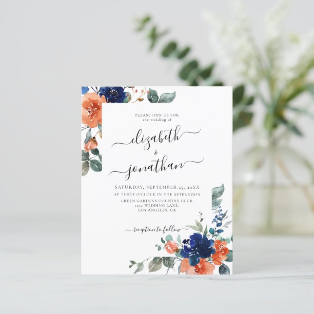 Lámina Invitación a la boda con presupuesto floral de la  (Anverso de pie)