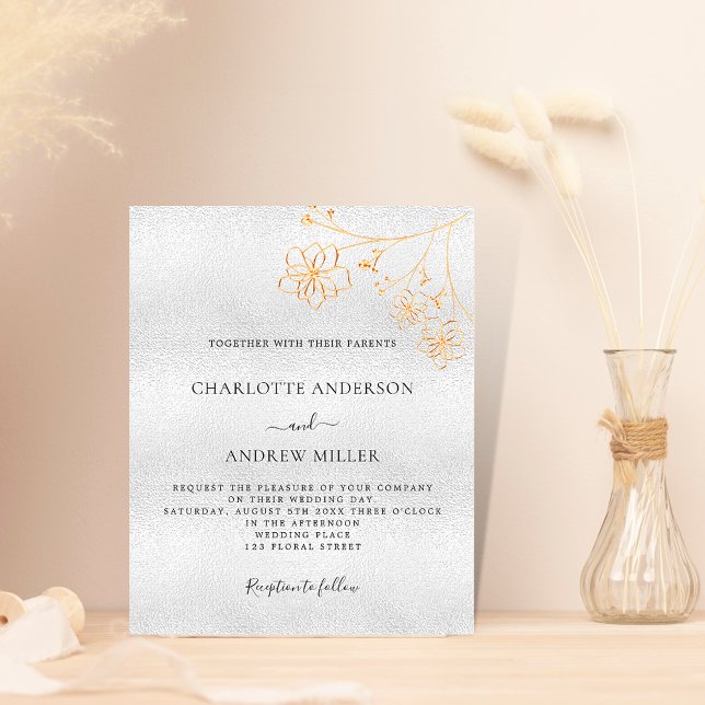 Lámina Invitación a la boda con presupuesto floral de oro (Subido por el creador)