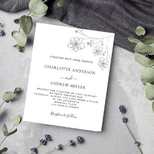 Lámina Invitación a la boda con presupuesto floral de pla