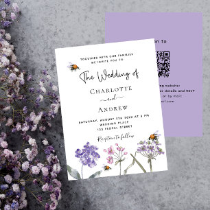 Lámina Invitación a la boda con presupuesto QR violento p