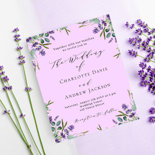 Lámina Invitación a la boda con presupuesto rosa y violet