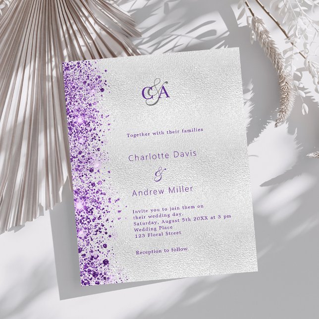 Lámina Invitación a la boda con presupuesto violeta plate (Subido por el creador)