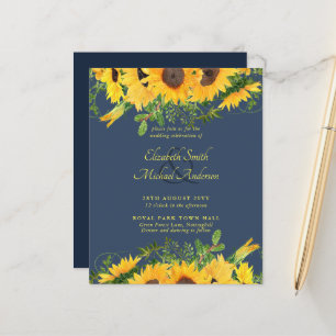 Lámina Invitación a la boda con temas de girasol rústico