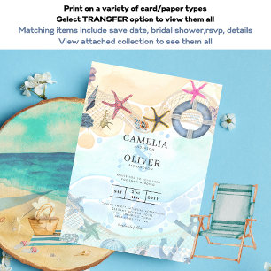 Lámina Invitación a la boda costera de LeahG Beach