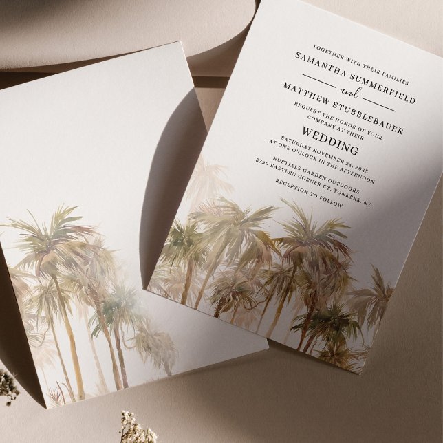 Lámina Invitación a la boda costera de palmeras presupues (Subido por el creador)