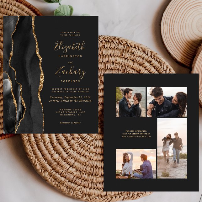 Lámina Invitación a la boda de 4 fotos de Budget Black Go (Subido por el creador)