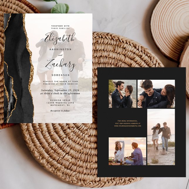 Lámina Invitación a la boda de 5 fotos de Budget Black Go (Subido por el creador)