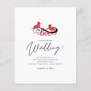 Lámina Invitación a la boda de amor del cardenal rojo inf