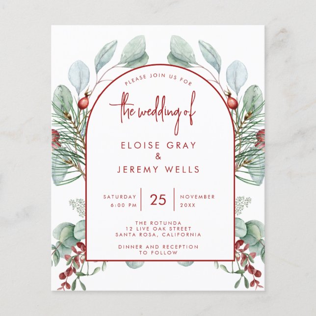 Lámina Invitación a la boda de Arco Moderno (Anverso)