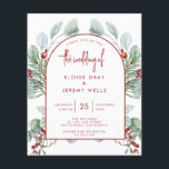 Lámina Invitación a la boda de Arco Moderno<br><div class="desc">Crea una impresión duradera esta temporada con una invitación única a la boda de vacaciones. Esta sencilla plantilla de tarjeta de árbol de Navidad presenta un diseño limpio y moderno. ¡personalizar con tu información y hazla única suya!</div>