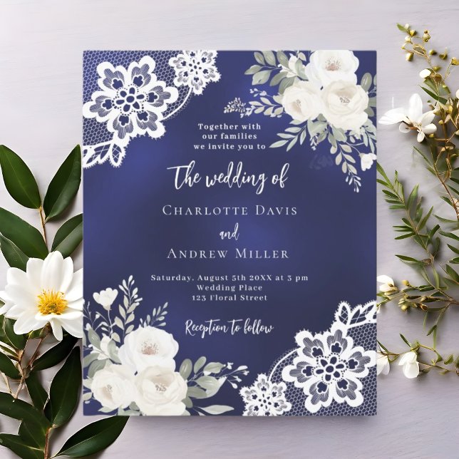 Lámina Invitación a la boda de Blue White Roses (Subido por el creador)