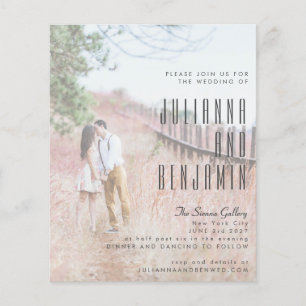 Lámina Invitación a la boda de boda de fotografía moderna