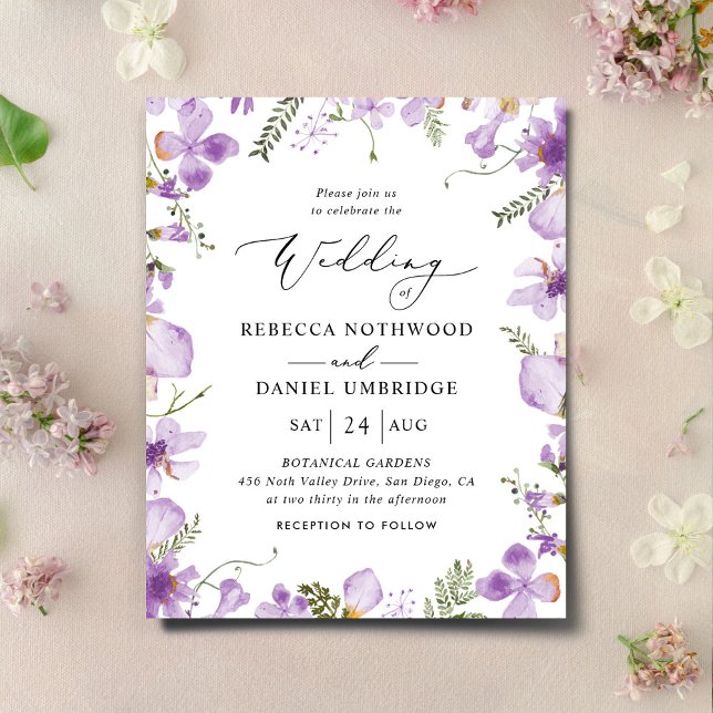Lámina Invitación a la boda de Boho Lavender (Subido por el creador)