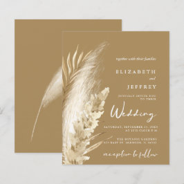 Lámina Invitación a la boda de Boho Pampas, un boho rústi