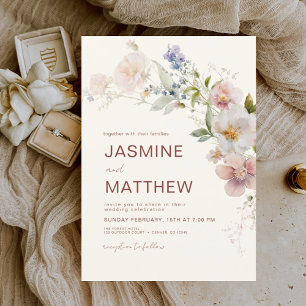 Lámina Invitación a la boda de Boho Wildflower Terracotta