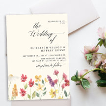 Invitación a la boda de Boho Wildflowers Elegante