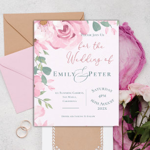 Lámina Invitación a la boda de Bonito mate Rubor Pink Flo