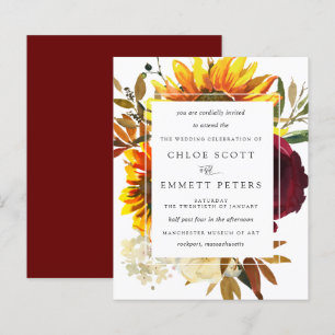 Lámina Invitación a la boda de Borgoña del otoño del pres