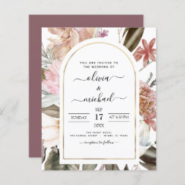 Lámina Invitación a la boda de Borgoña Rosa Dusty