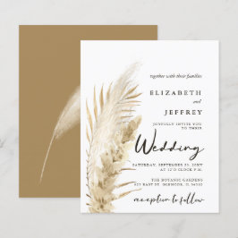 Lámina Invitación a la boda de Budget Earthy Boho Pampas