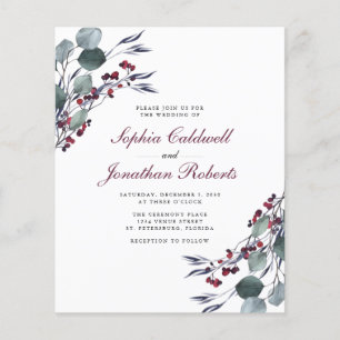 Lámina Invitación a la boda de Budget Eucalyptus Holly Be