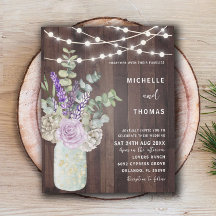 Invitación a la boda de Budget Rustic Wood Mason J