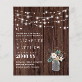 Lámina Invitación a la boda de Budget Rustic Wood Mason J