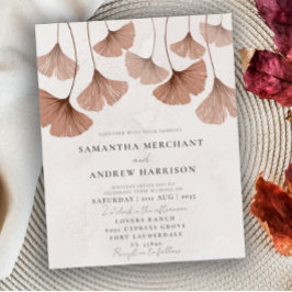 Lámina Invitación a la boda de Budget Terracotta Ginkgo