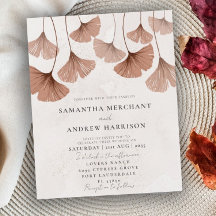 Invitación a la boda de Budget Terracotta Ginkgo