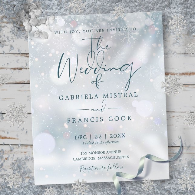 Lámina Invitación a la boda de Budget Winter Wonderland (Budget Winter Wonderland Wedding Invitation)